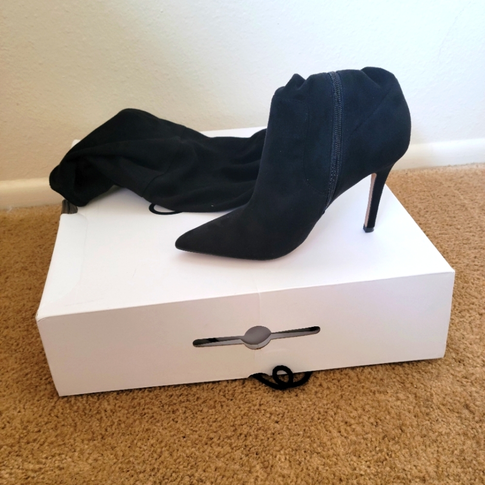 Black knee high boots